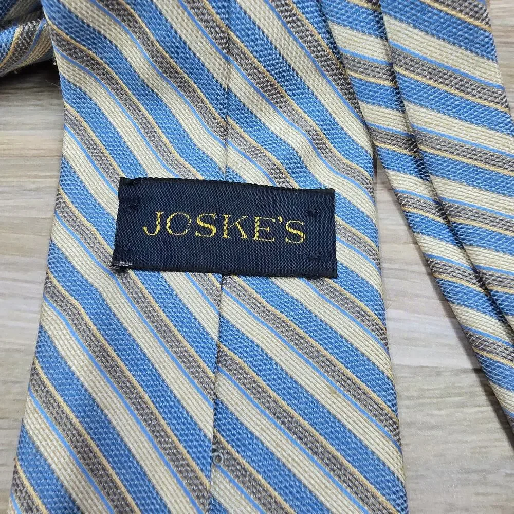 Joske's light blue khaki diagonal striped tie 57